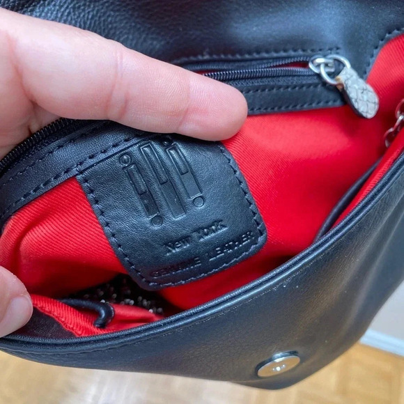 ILI NEW YORK - Genuine Leather Imitation Python  Clutch with Strap - Picture 4 of 7